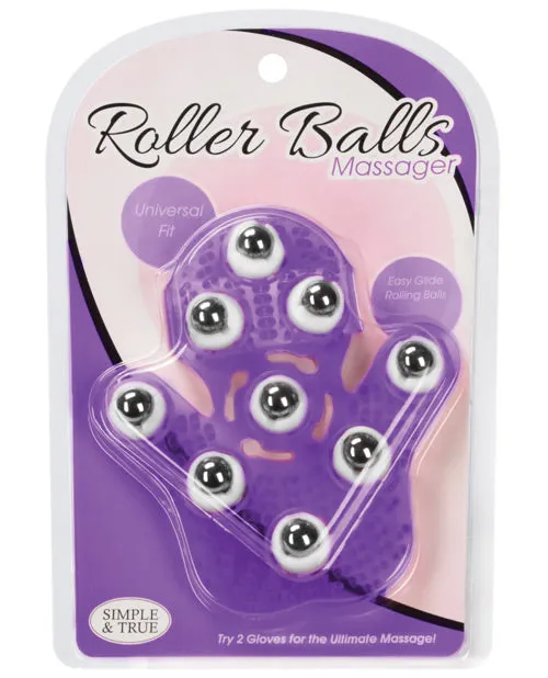 Powerbullet Dildos Simple and True Roller Balls Massager Glove Purple