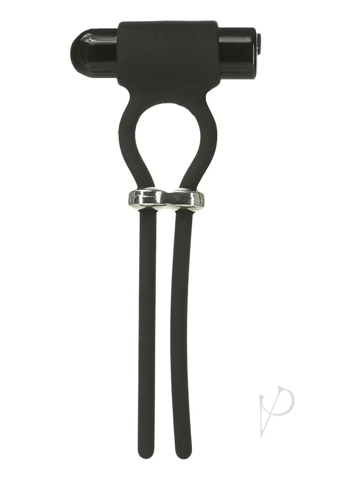 Powerbullet Female Sex Toys PowerBullet Bolo Bullet Silicone Rechargeable Cock Tie BlackSilver