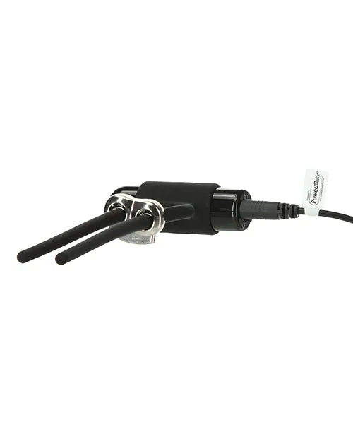 Powerbullet Female Sex Toys PowerBullet Bolo Bullet Silicone Rechargeable Cock Tie BlackSilver