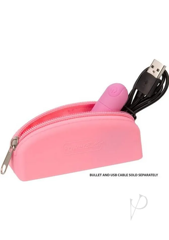 Powerbullet Vibrators PowerBullet Silicone Storage Bag with Zipper Pink