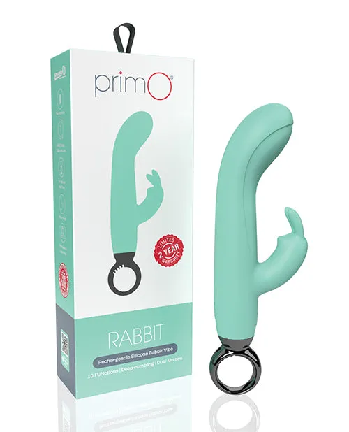 Prim O Vibrators PrimO Rabbit Rechargeable Silicone Vibrator Teal Prim O Vibrators PrimO Rabbit Rechargeable Silicone Vibrator Teal