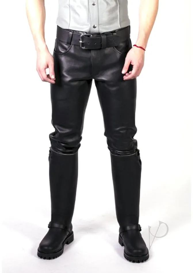 Prowler Red Restraints Prowler RED Leather Jeans 29in Black