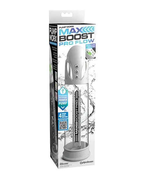 Pump Worx Male Sex Toys Pump Worx Max Boost Pro Flow Rechargeable Penis Pump White