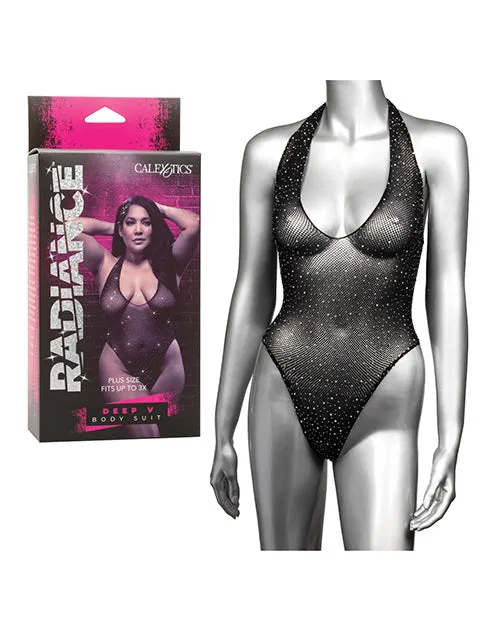 Radiance Anal Radiance Deep V Body Suit Plus Size Black Radiance Anal Radiance Deep V Body Suit Plus Size Black