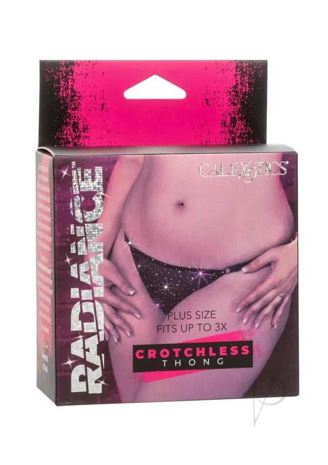Radiance Plus Size Radiance Crotchless Thong Plus Size Black