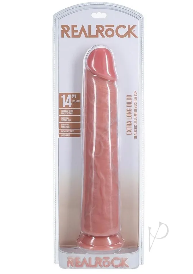 Real Rock Female Sex Toys RealRock Ultra Realistic Skin Extra Large Straight Dildo with Suction Cup 14in Vanilla Real Rock Female Sex Toys RealRock Ultra Realistic Skin Extra Large Straight Dildo with Suction Cup 14in Vanilla