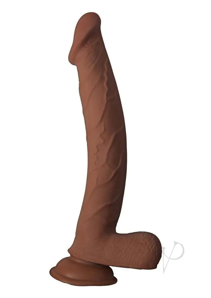 Realcocks Dildos Realcocks Dual Layered Bendable Dildo 10in Chocolate