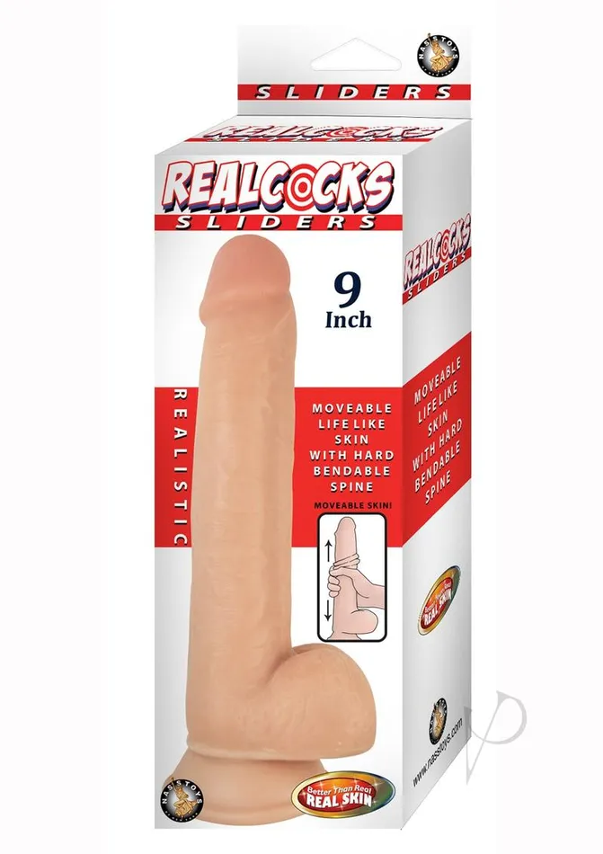 Realcocks Dildos Realcocks Sliders Dildo with Balls 9in Vanilla