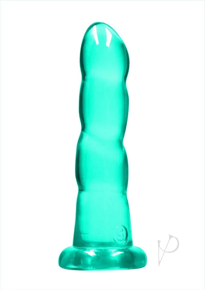 RealRock Crystal Clear Dildo with Suction Cup 7in Turquoise Real Rock Female Sex Toys RealRock Crystal Clear Dildo with Suction Cup 7in Turquoise Real Rock Female Sex Toys