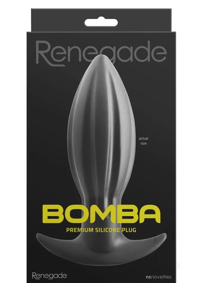 Renegade Bomba Silicone Anal Plug Large Black Renegade Male Sex Toys