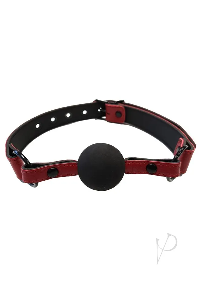 Restraints Rouge Rouge Anaconda Leather Adjustable Ball Gag Burgundy And Black Restraints Rouge Rouge Anaconda Leather Adjustable Ball Gag Burgundy And Black