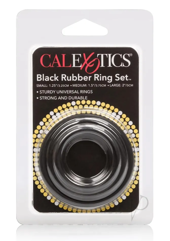 Rings Anal Black Rubber Cock Rings 3 Piece Set Black