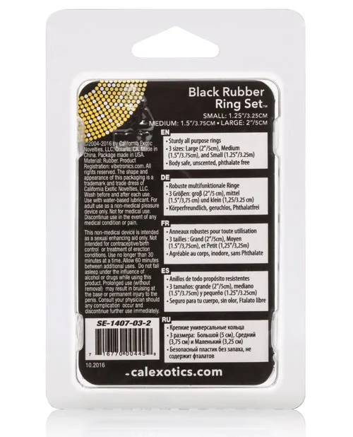 Rings Anal Black Rubber Cock Rings 3 Piece Set Black Rings Anal Black Rubber Cock Rings 3 Piece Set Black