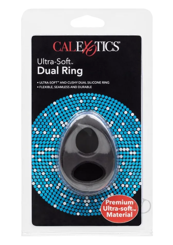 Rings Male Sex Toys UltraSoft Dual Ring Silicone Cock Ring Black
