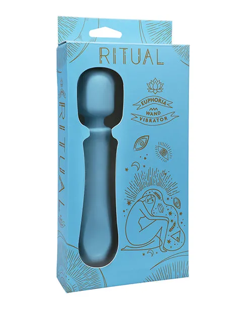 Ritual Euphoria Rechargeable Silicone Wand Vibrator Blue Ritual Vibrators Ritual Euphoria Rechargeable Silicone Wand Vibrator Blue Ritual Vibrators