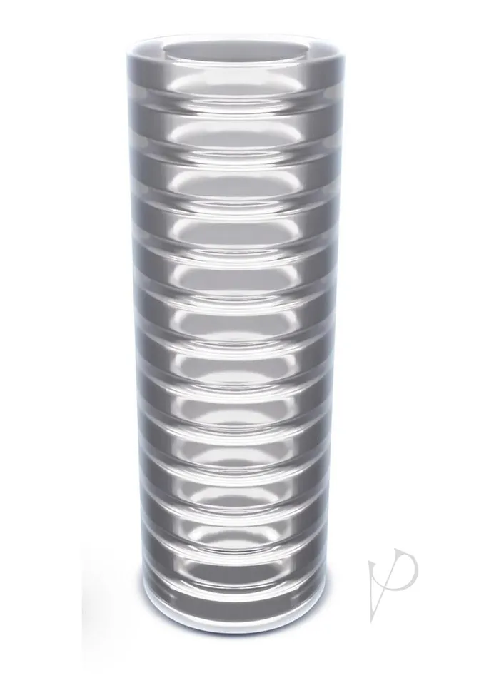Rize Ribz Self Lubricating Stroker Dual End Masturbator Clear Rize Male Sex Toys