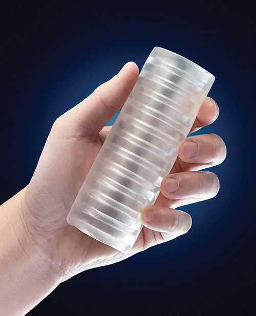 Rize Ribz Self Lubricating Stroker Dual End Masturbator Clear Rize Male Sex Toys
