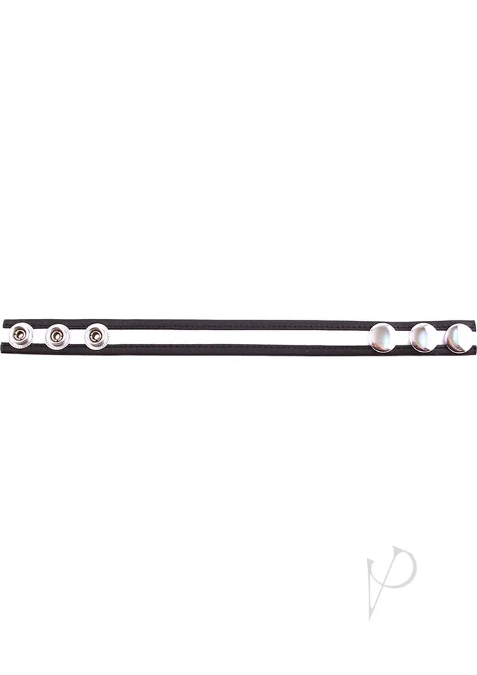 Rouge Leather Adjustable Cock Strap Black and White Rouge Restraints