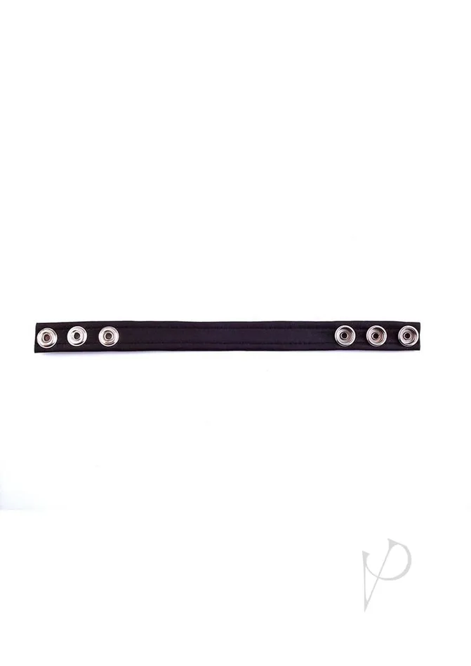 Rouge Leather Adjustable Cock Strap Black and White Rouge Restraints