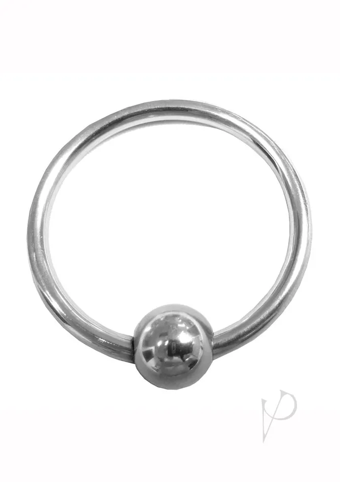 Rouge Stainless Steel Glans Ring with Ball Cock Ring Silver Rouge Male Sex Toys