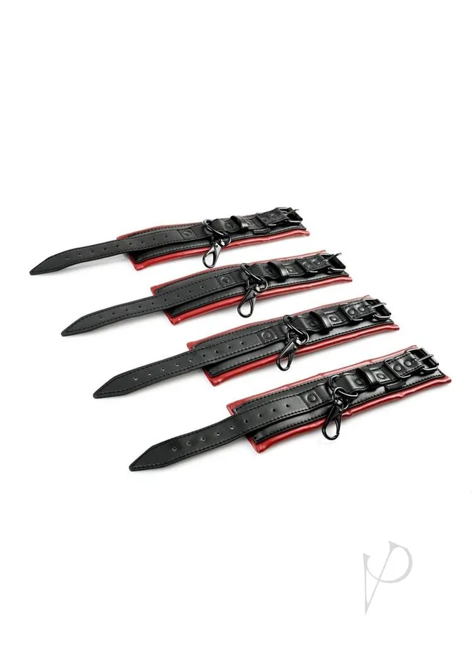 Saffron Saffron Spreader Bar and Cuff Set BlackRed Anal