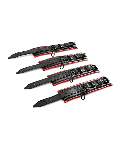 Saffron Saffron Spreader Bar and Cuff Set BlackRed Anal