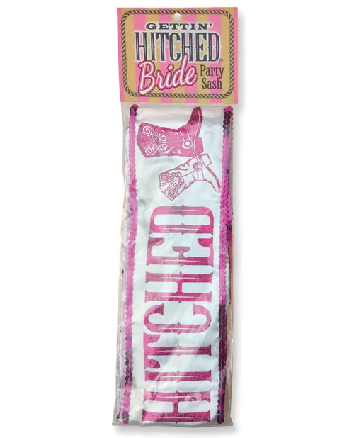 Sashes And Wearables Vibrators Gettin Hitched Bride Party Sash Glitter WhitePink