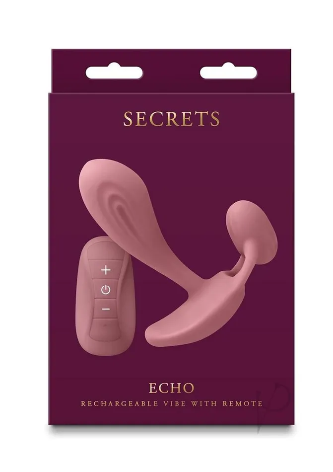 Secrets Female Sex Toys Secrets Echo Rechargeable Silicone GSpot Vibrator with Clitoral Stimulation and Remote Control Pink Secrets Female Sex Toys Secrets Echo Rechargeable Silicone GSpot Vibrator with Clitoral Stimulation and Remote Control Pink