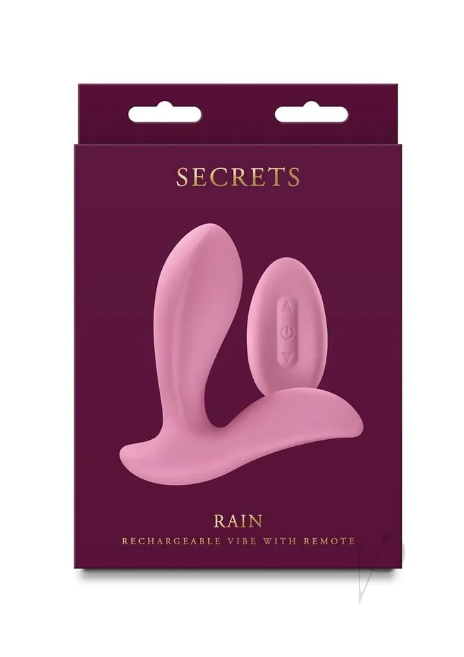 Secrets Rain Rechargeable Silicone Vibrator with Remote Control Pink Secrets Female Sex Toys Secrets Rain Rechargeable Silicone Vibrator with Remote Control Pink Secrets Female Sex Toys