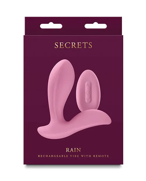 Secrets Rain Rechargeable Silicone Vibrator with Remote Control Pink Secrets Female Sex Toys Secrets Rain Rechargeable Silicone Vibrator with Remote Control Pink Secrets Female Sex Toys
