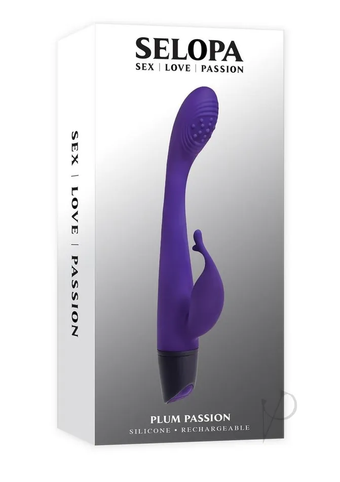 Selopa Female Sex Toys Selopa Plum Passion Rechargeable Silicone Vibrator with Clitoral Stimulator Purple Selopa Female Sex Toys Selopa Plum Passion Rechargeable Silicone Vibrator with Clitoral Stimulator Purple