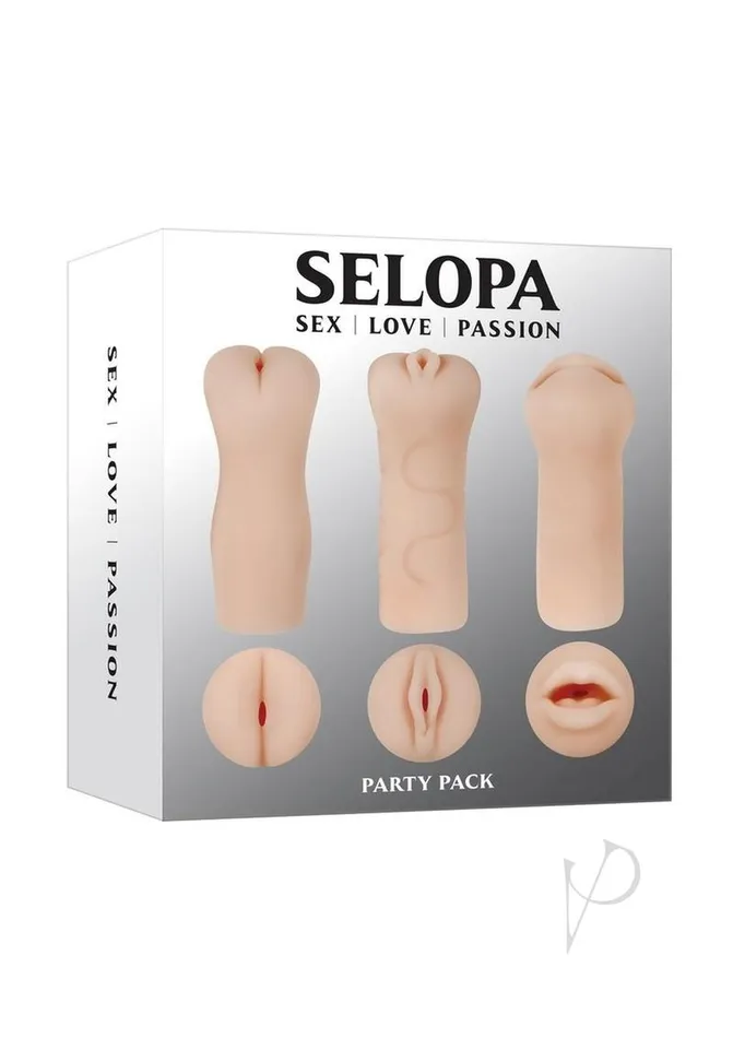 Selopa Party Pack Oral Vaginal and Anal Strokers 3 per Pack Vanilla Selopa Male Sex Toys Selopa Party Pack Oral Vaginal and Anal Strokers 3 per Pack Vanilla Selopa Male Sex Toys