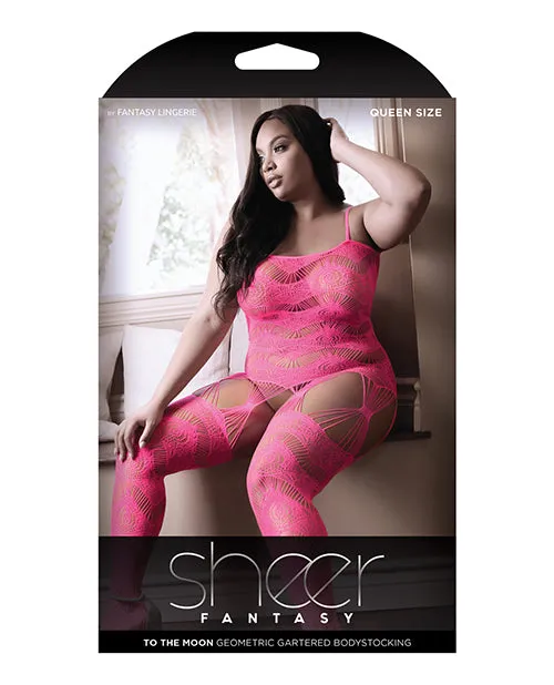 Sheer Fantasy Vibrators Sheer Fantasy To the Moon Multi Garter Bodystocking Neon Pink QN Sheer Fantasy Vibrators Sheer Fantasy To the Moon Multi Garter Bodystocking Neon Pink QN