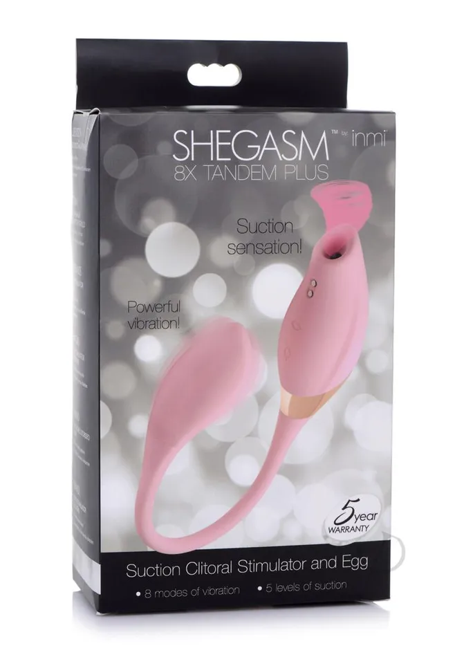 Shegasm Female Sex Toys Inme Shegasm 8x Tandem Plus Rechargeable Silicone Suction Clitoral Stimulator and Egg Pink Shegasm Female Sex Toys Inme Shegasm 8x Tandem Plus Rechargeable Silicone Suction Clitoral Stimulator and Egg Pink