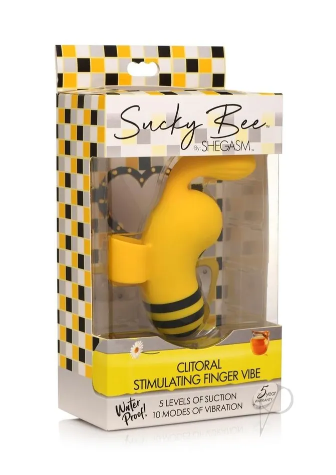 Shegasm Female Sex Toys Shegasm Sucky Bee Rechargeable Silicone Clitoral Stimulating Finger Vibrator BlackYellow Shegasm Female Sex Toys Shegasm Sucky Bee Rechargeable Silicone Clitoral Stimulating Finger Vibrator BlackYellow
