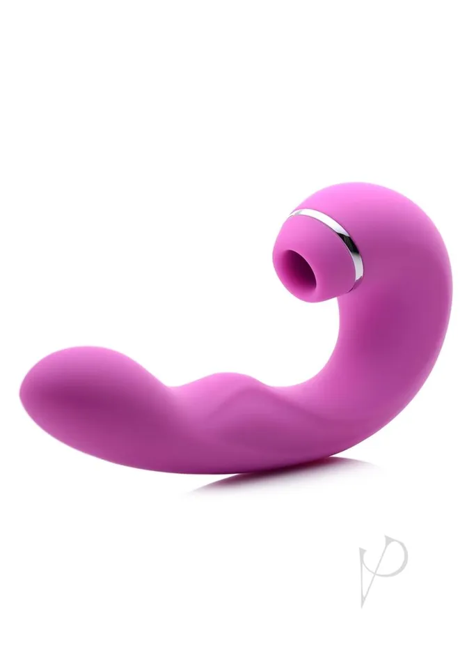 Shegasm Inmi Shegasm 5 Star Tapping Silicone Rechargeable GSpot Vibrator with Suction Pink Female Sex Toys