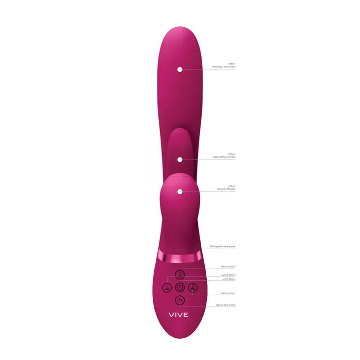 Shots Toys Vibrators VIVE Ena Pink Thrusting Vibrator