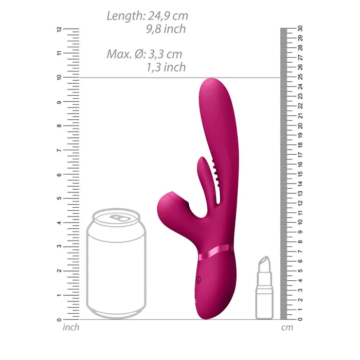 Shots Toys Vibrators VIVE Ena Pink Thrusting Vibrator
