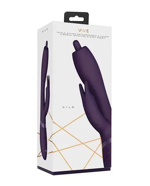 Shots Vive Nilo Pinpoint Rotating GSpot Rabbit Purple Vive Vibrators Shots Vive Nilo Pinpoint Rotating GSpot Rabbit Purple Vive Vibrators