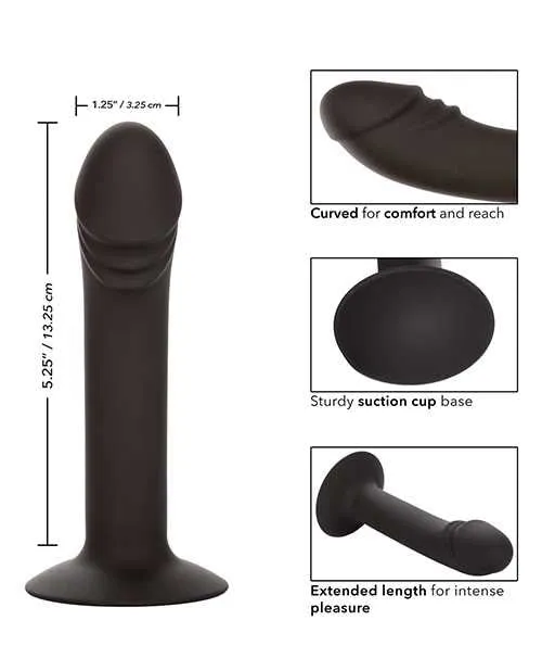 Silicone Curved Anal Stud Black Anal Anal