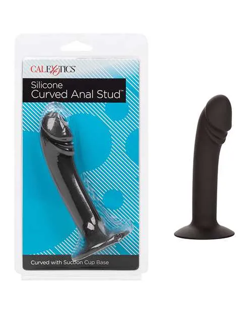 Silicone Curved Anal Stud Black Anal Anal