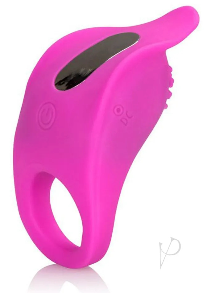 Silicone Rechargeable Teasing Enhancer Cock Ring Pink Couples Enhancers Male Sex Toys
