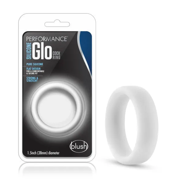 SimpleeDiscreet Male Sex Toys Performance Silicone Glo Cock Ring White Glow