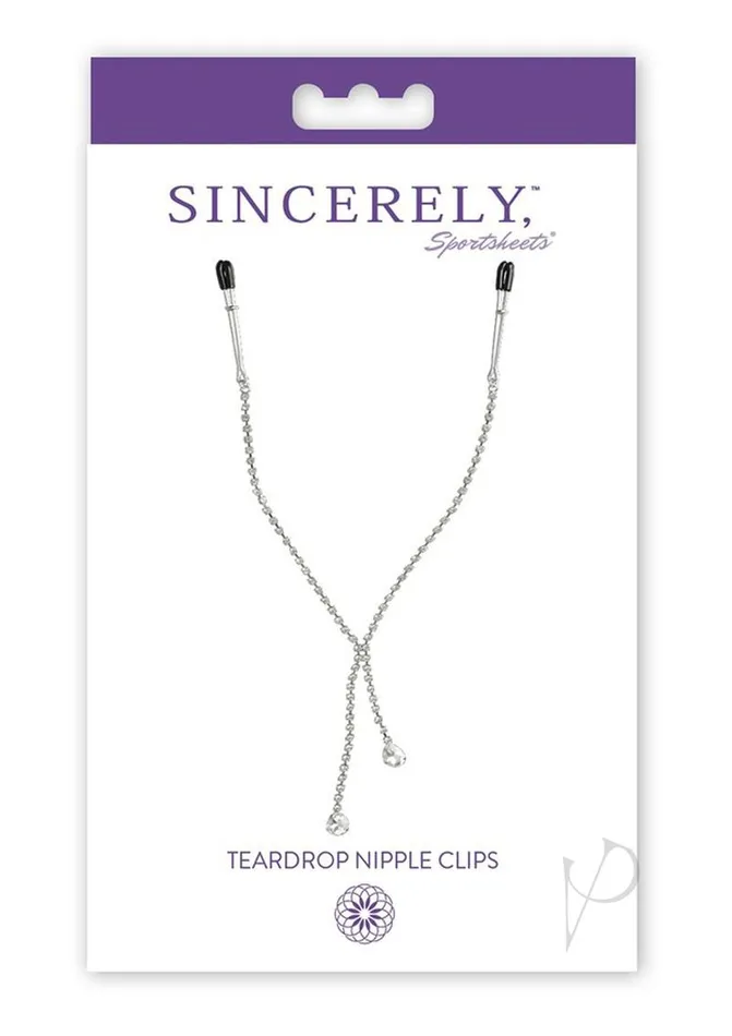 Sincerely Teardrop Nipple Clips 18in Silver Sincerely Anal