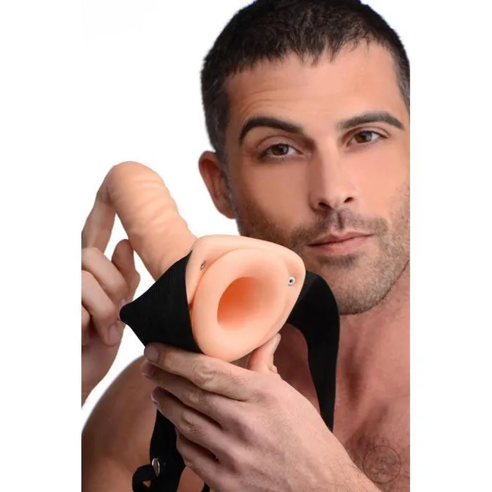 Size Matters Erection Assist Hollow Strapon Flesh Female Sex Toys