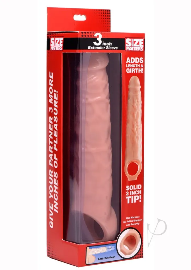 Size Matters Male Sex Toys Size Matters Penis Enhancer Sleeve 3in Vanilla