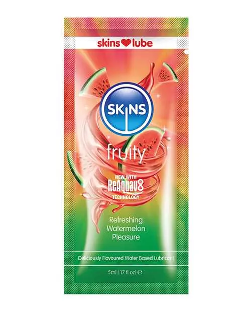Skins Water Based Lubricant 5 ml Foil Watermelon Creative Conceptions Lubricants Skins Water Based Lubricant 5 ml Foil Watermelon Creative Conceptions Lubricants