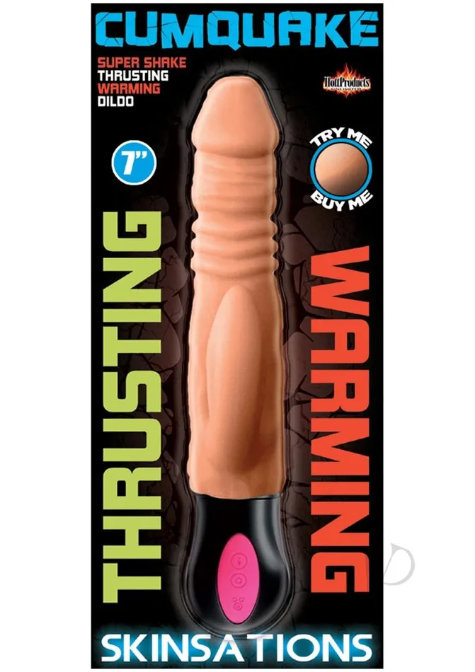 Skinsations CumQuake Super Shake Thrusting Warming Dildo Rechargeable 7in Vanilla Skinsations Female Sex Toys Skinsations CumQuake Super Shake Thrusting Warming Dildo Rechargeable 7in Vanilla Skinsations Female Sex Toys