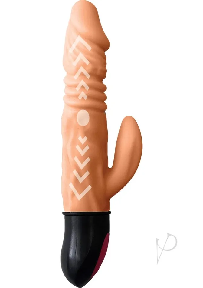 Skinsations CumQuake Super Shake Thrusting Warming Dildo Rechargeable 7in Vanilla Skinsations Female Sex Toys