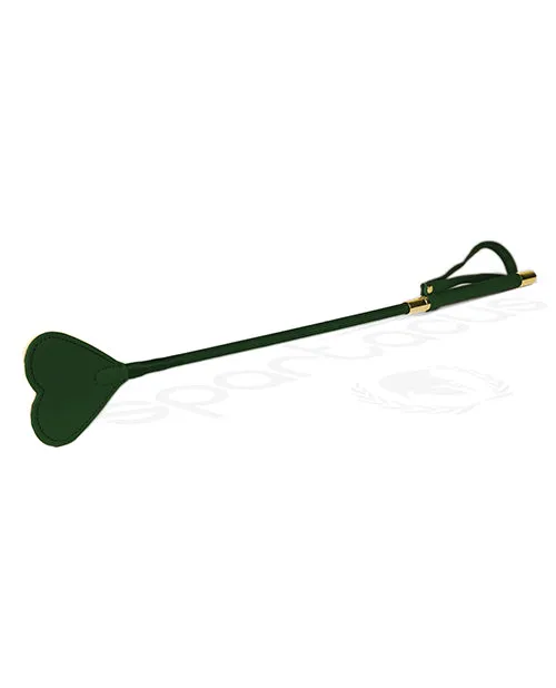 Spartacus PU Riding Crop wPlush Heart Shape Tip Green Spartacus Anal
